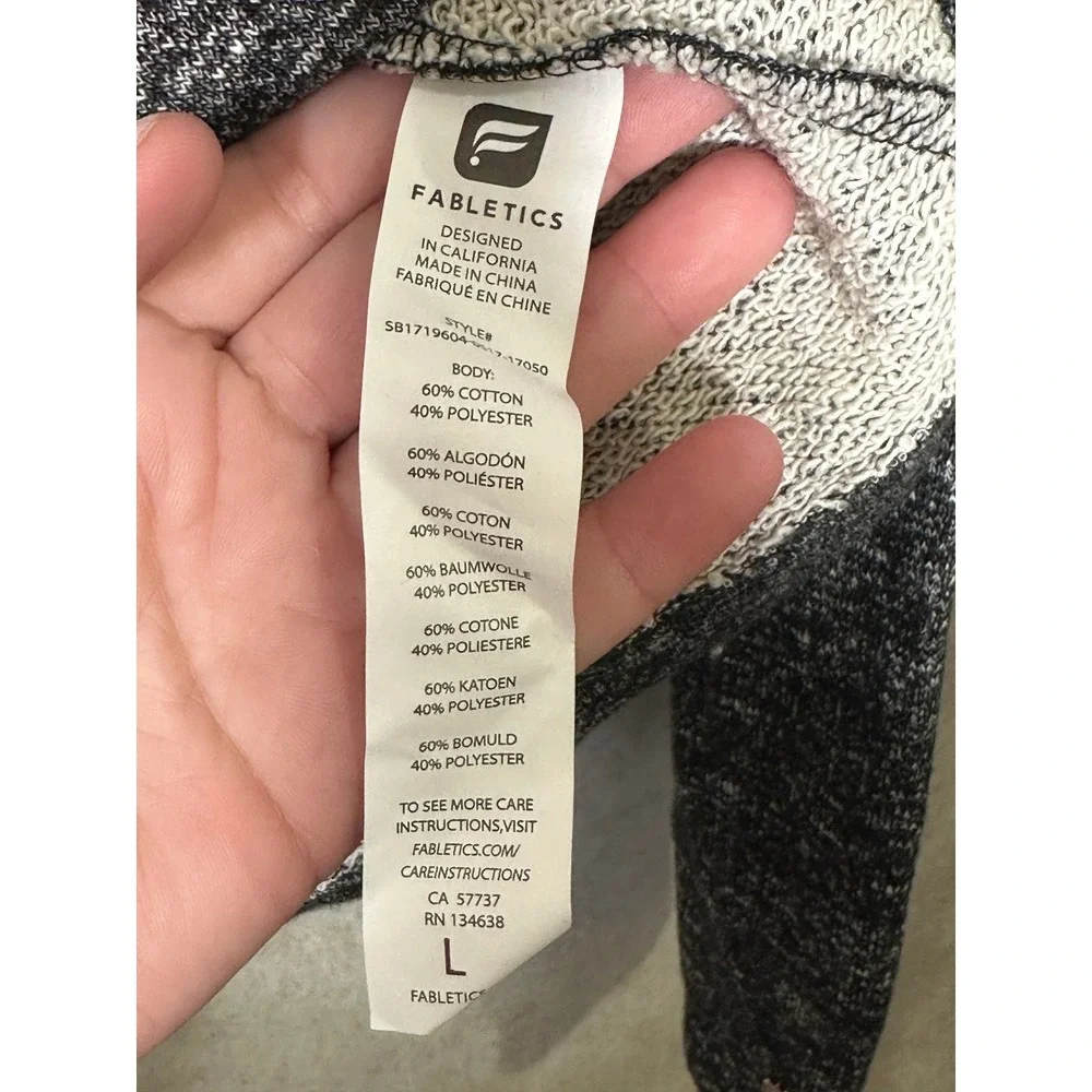 Fabletics Keeva Pullover Layer Player French Terry Crisscross Top Size Large NWT